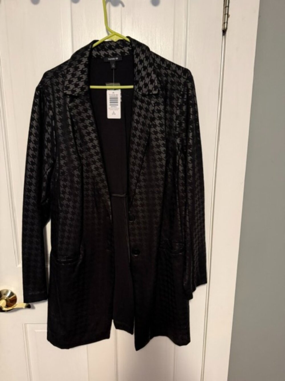 Torrid Satin Feel Long Houndstooth Blazer